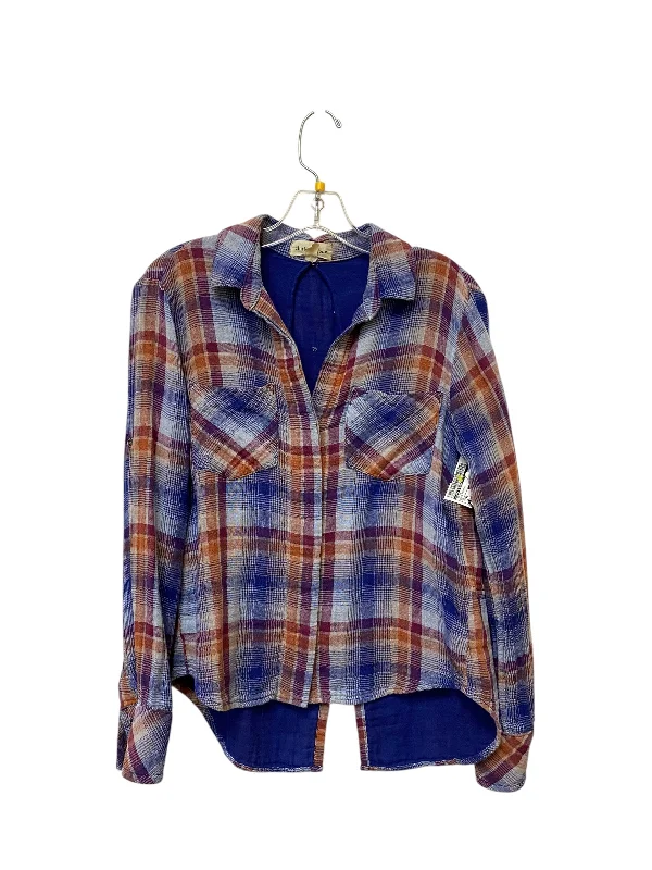 women's tops for those who love to experiment with fashionTop Long Sleeve By Cloth & Stone In Plaid Pattern, Size: Xs