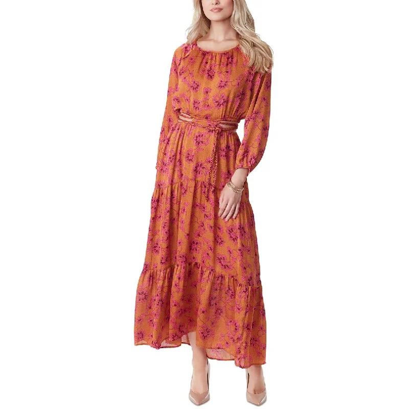 women's halter dressesJessica Simpson Womens Floral Print Braid Tie Maxi Dress