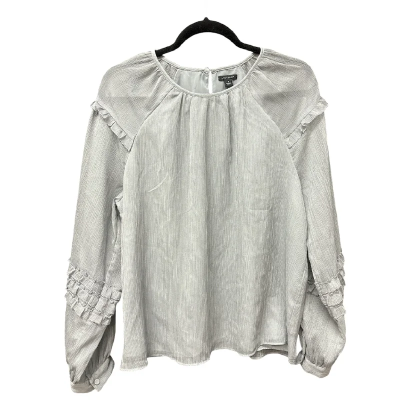 women's tops for summer festivalsTop Long Sleeve By Ann Taylor In Grey, Size: M