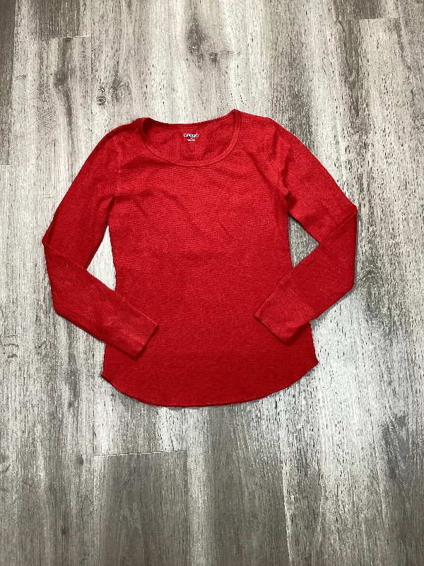 women's tops for those who want to make a bold fashion statement with their choice of topsTop Long Sleeve Basic By Old Navy In Red, Size: S