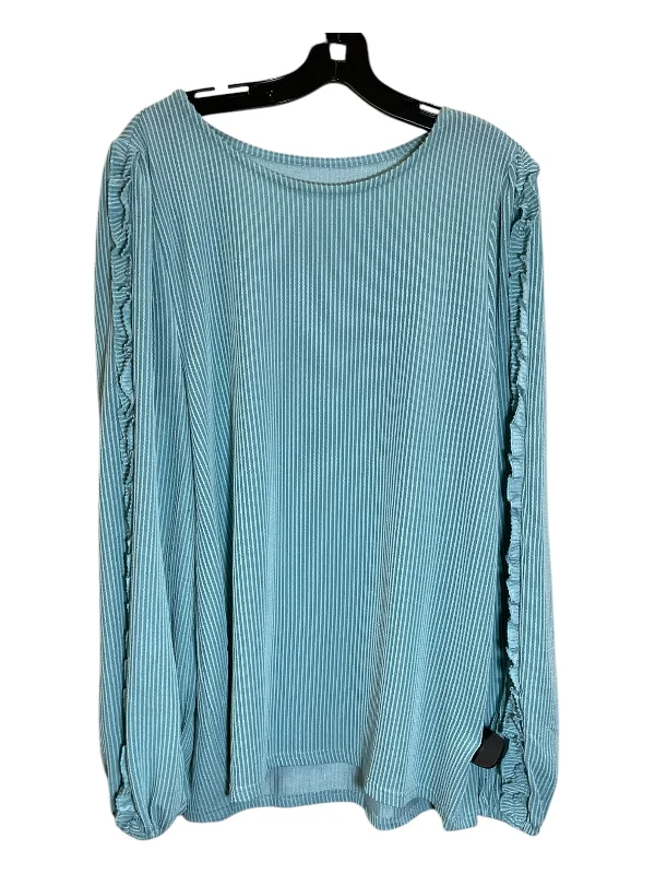 women's tops for summer festivalsTop Long Sleeve By Clothes Mentor In Teal, Size: L