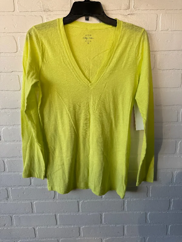 women's tops for smart casual looksTop Long Sleeve Basic By J. Crew In Yellow, Size: S