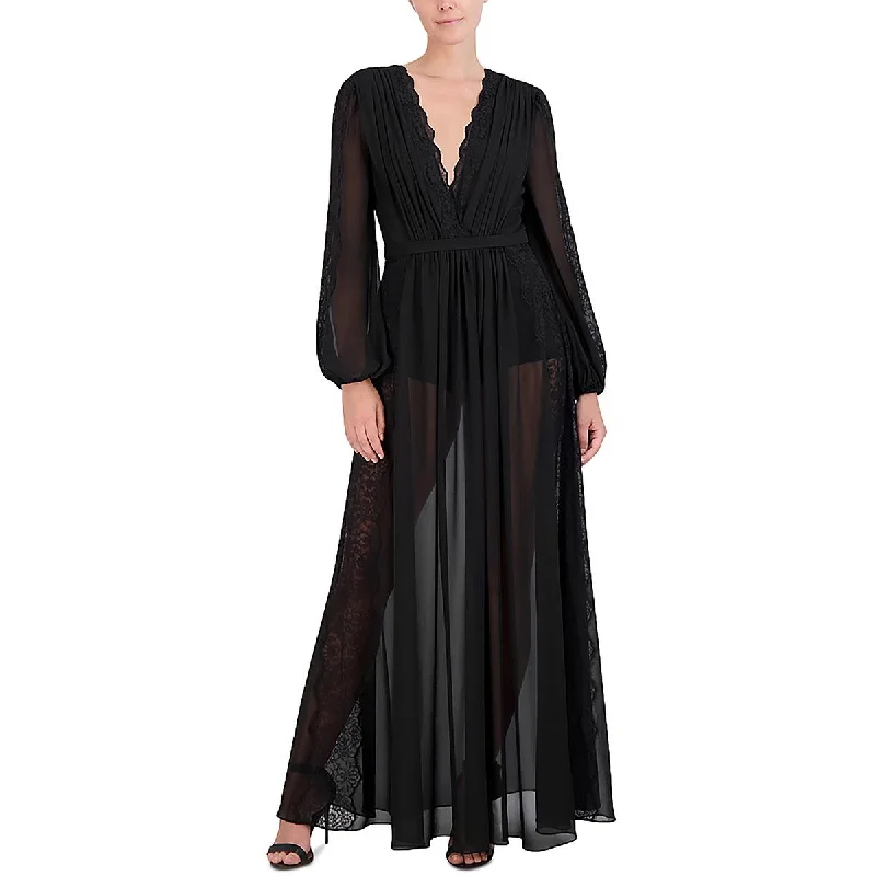 Cut-Out DressBCBGMAXAZRIA Womens Full Length Sheer Maxi Dress