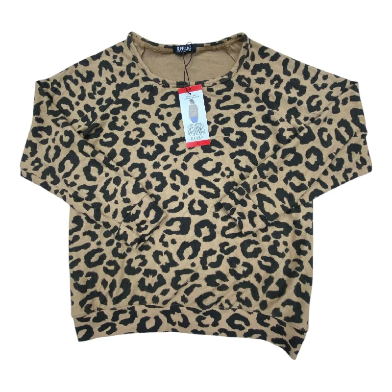 three-quarter sleeve women's topsTop Long Sleeve By Buffalo David Bitton In Animal Print, Size: M