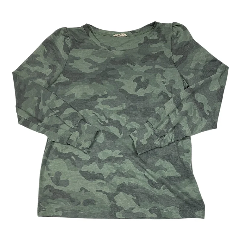 women's tops for gala dinnersTop Long Sleeve By Jane And Delancey In Camouflage Print, Size: S