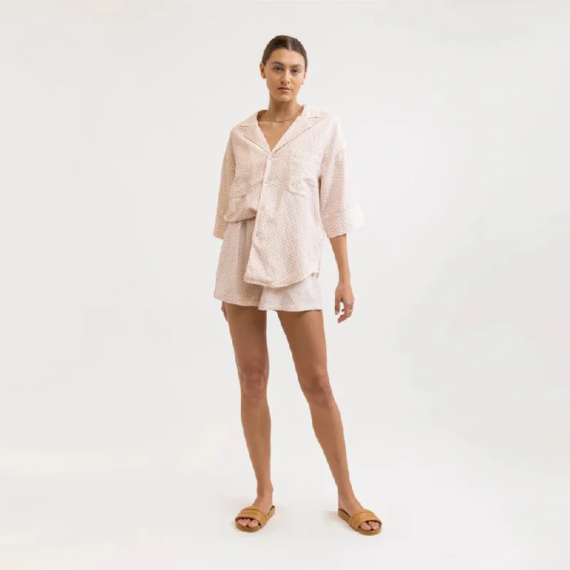 breathable women's tops for summerGeo Lounge Shirt (Peach Parfait)