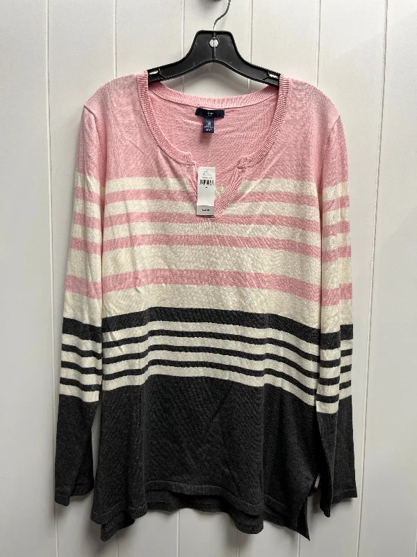 women's tops with bell sleevesTop Long Sleeve By Gap In Grey & Pink, Size: Xl