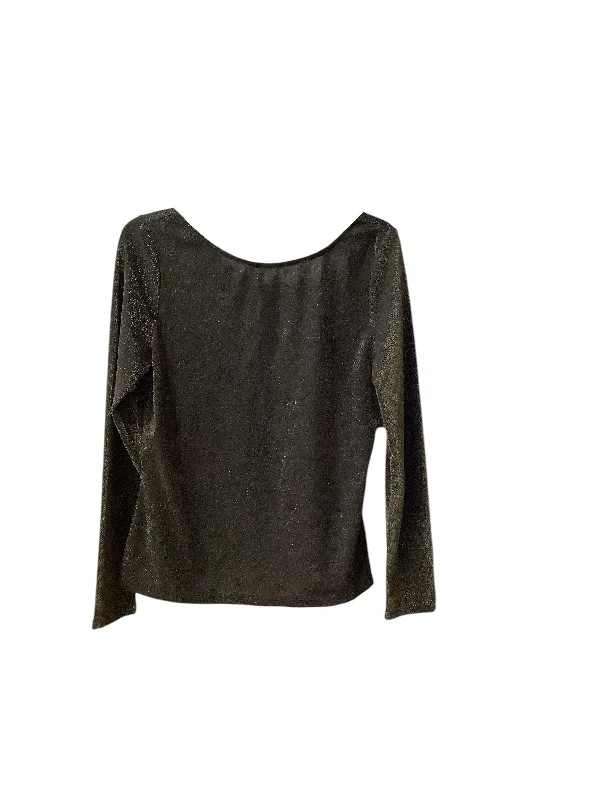 women's tops for those who love bold and vibrant colorsTop Long Sleeve By New York And Co In Black & Gold, Size: L