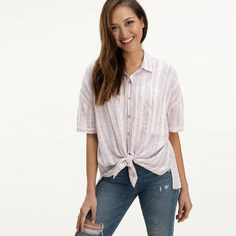 women's tops for relaxed weekendsBlanche Shirt (Orchid Stripe)