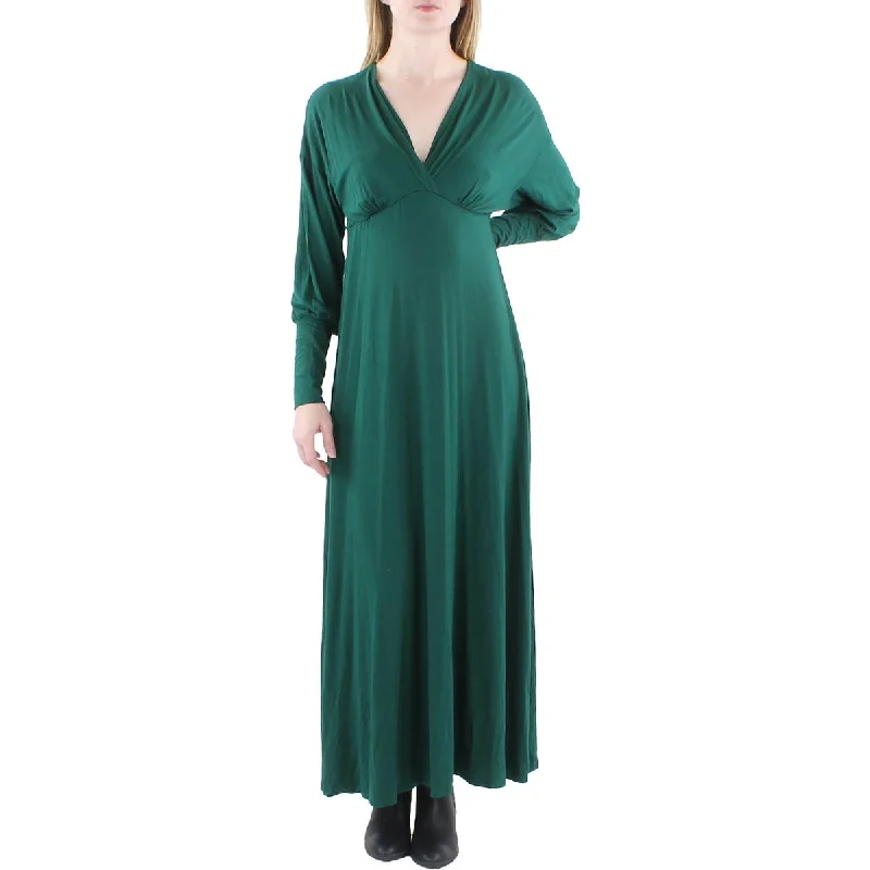 Pearl Dress24seven Comfort Apparel Womens Solid V Neck Maxi Dress