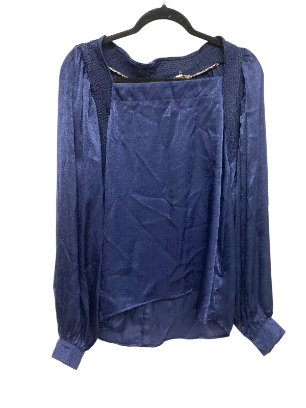 women's tops for evening soireesTop Long Sleeve By Umgee In Blue, Size: L