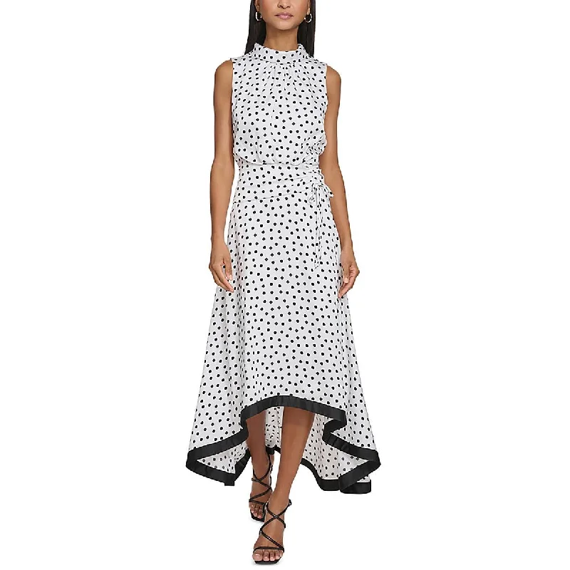 Embellished DressKarl Lagerfeld Paris Womens Hi-Low Polkadot Maxi Dress