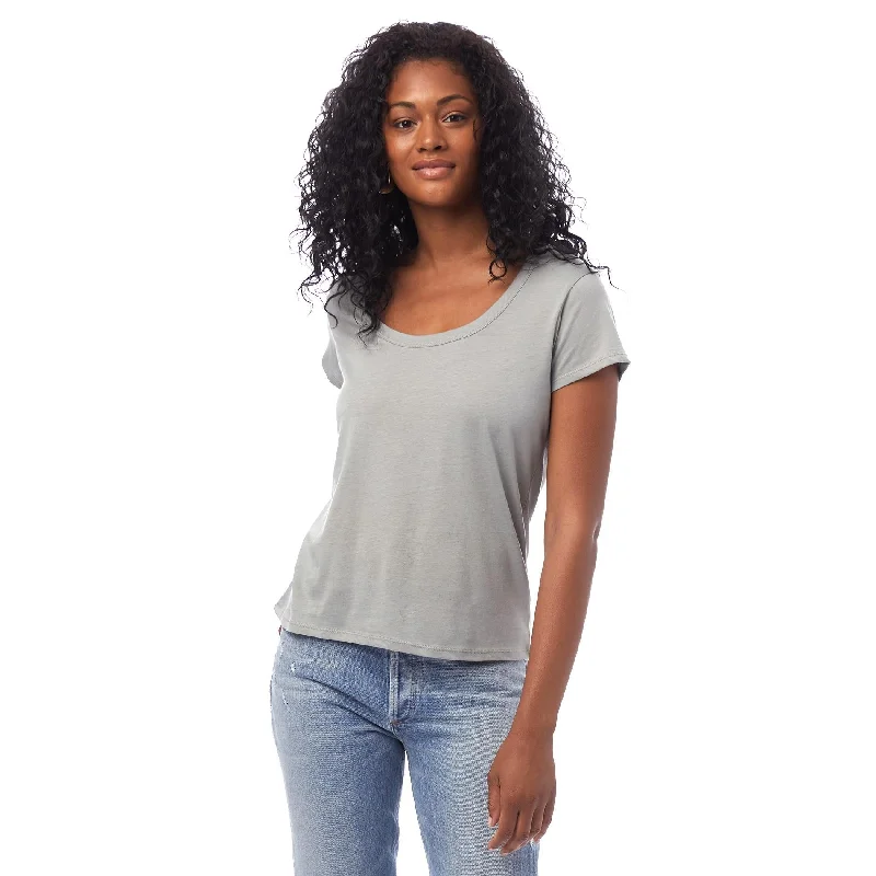 women's tops for those who seek both style and comfortOrganic Cotton Scoop T-Shirt (Grey)