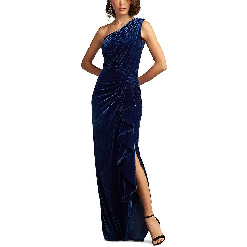 Plunging Neckline DressTadashi Shoji Womens Full Length Velvet Maxi Dress