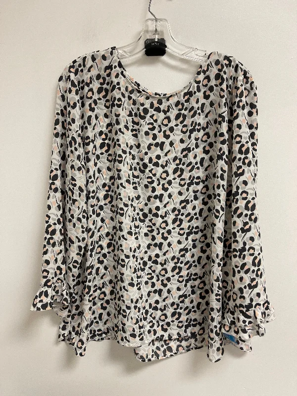 women's tops for those who love bold and vibrant colorsTop Long Sleeve By Loft In Animal Print, Size: Xl