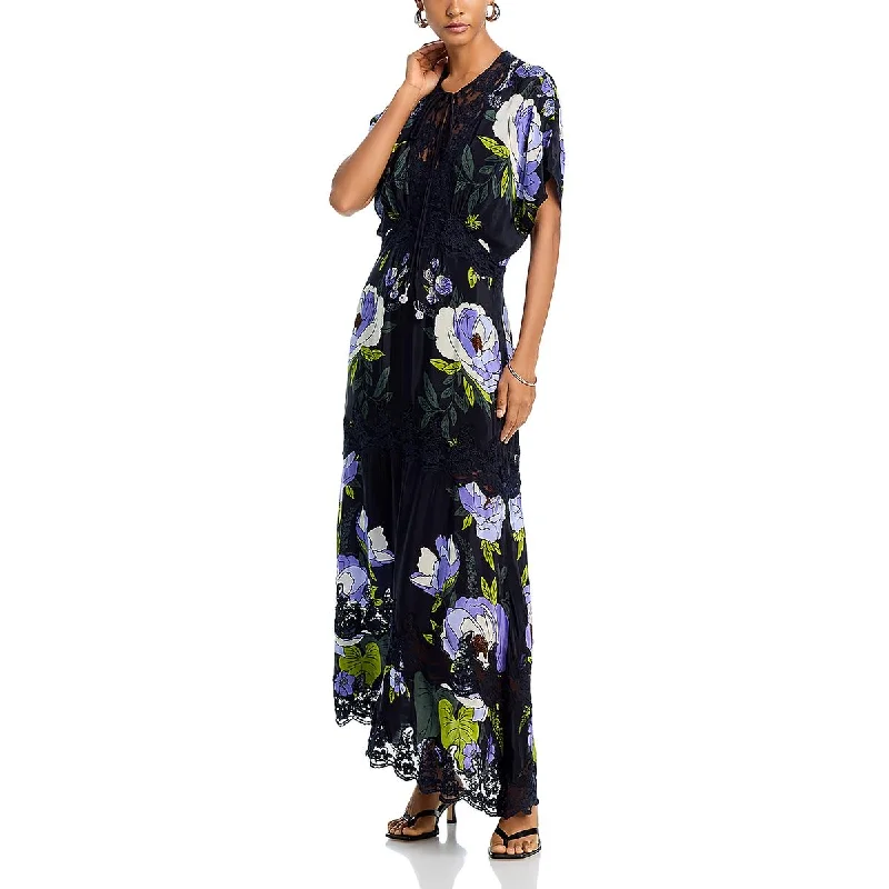 Scoop-Neck DressFARM Rio Womens Full Length Floral Print Maxi Dress