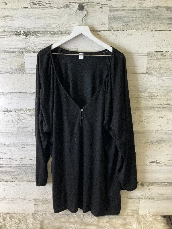 women's tops for those who believe in expressing their individuality through fashionTop Long Sleeve By Old Navy In Black, Size: 4x