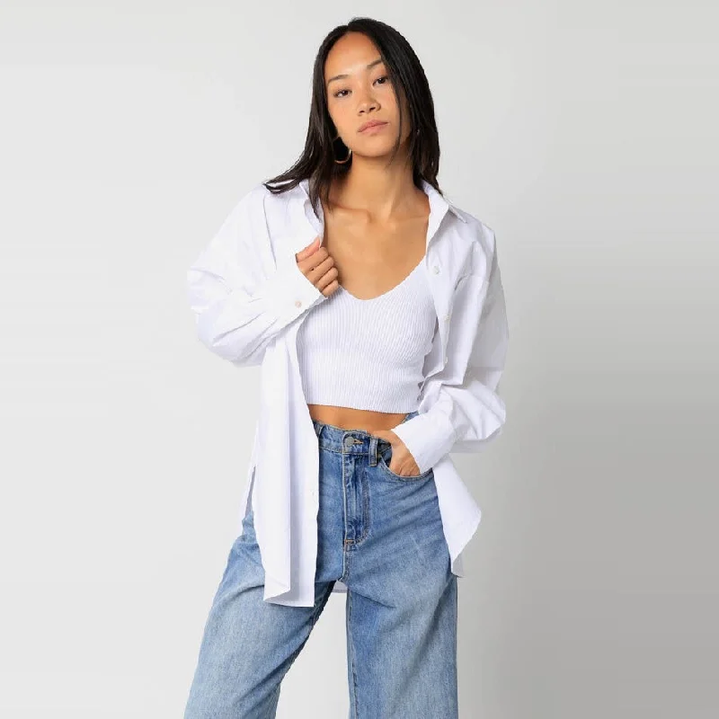 women's tops for those who want to create stylish and put-together outfits without spending a fortunePoplin Shirt (White)