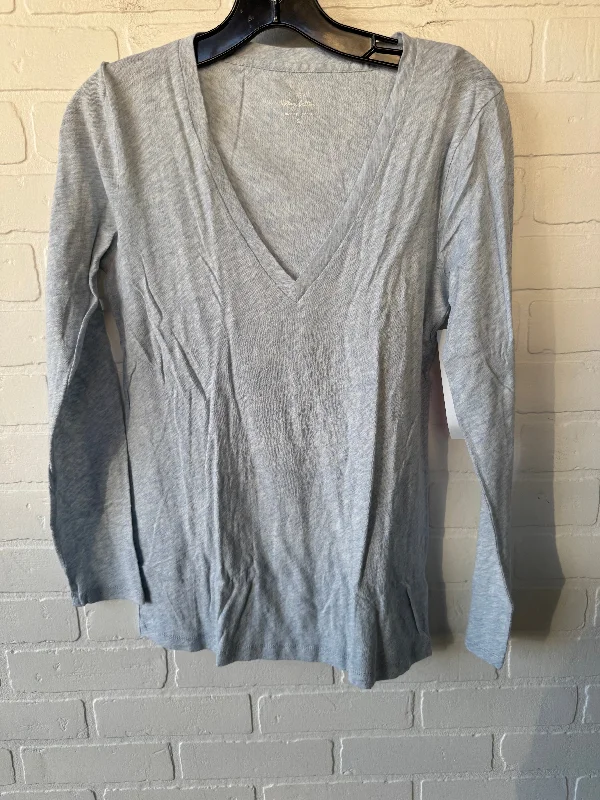 women's tops with cold-shoulder cuts and lace detailingTop Long Sleeve Basic By J. Crew In Blue, Size: S