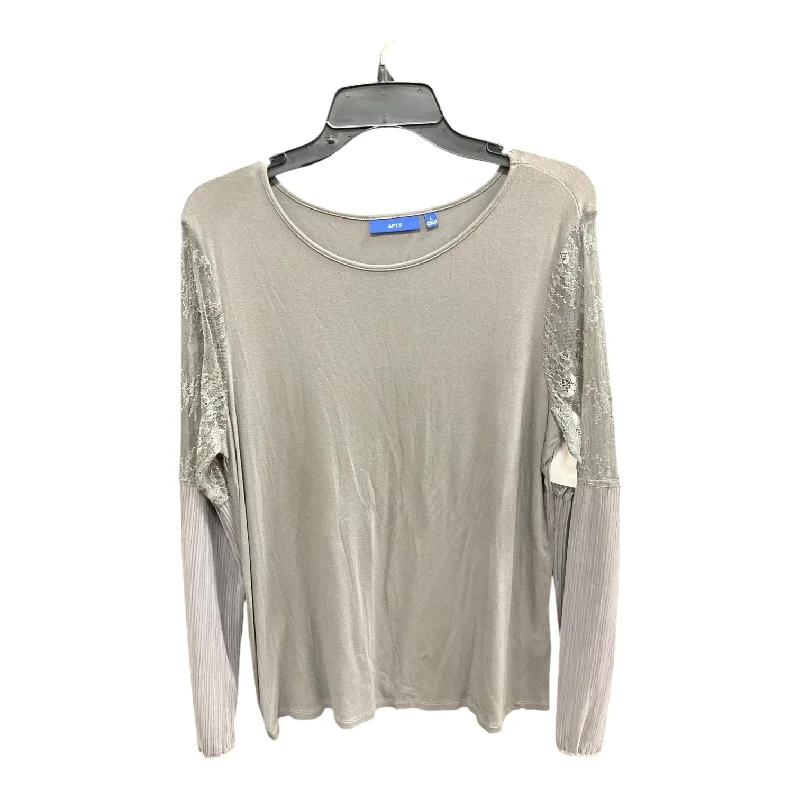 women's tops for those who value both quality and affordabilityTop Long Sleeve By Apt 9 In Grey, Size: L