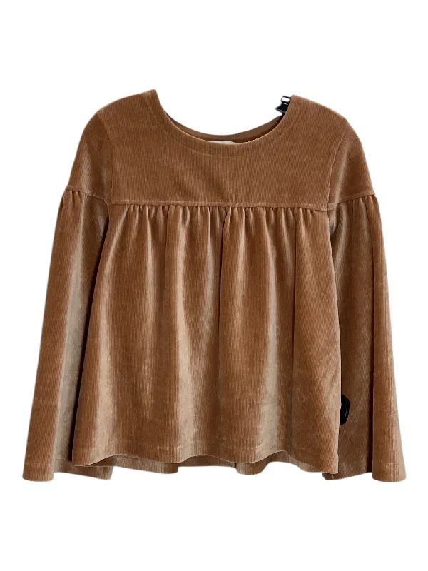 women's tops for picnics in the parkTop Long Sleeve By Madewell In Gold, Size: S