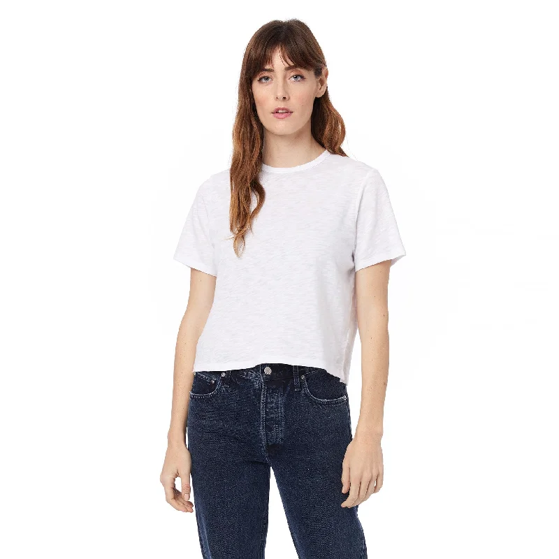 women's tops for statement-making outfitsHayes Organic Slub Cropped T-Shirt (White)