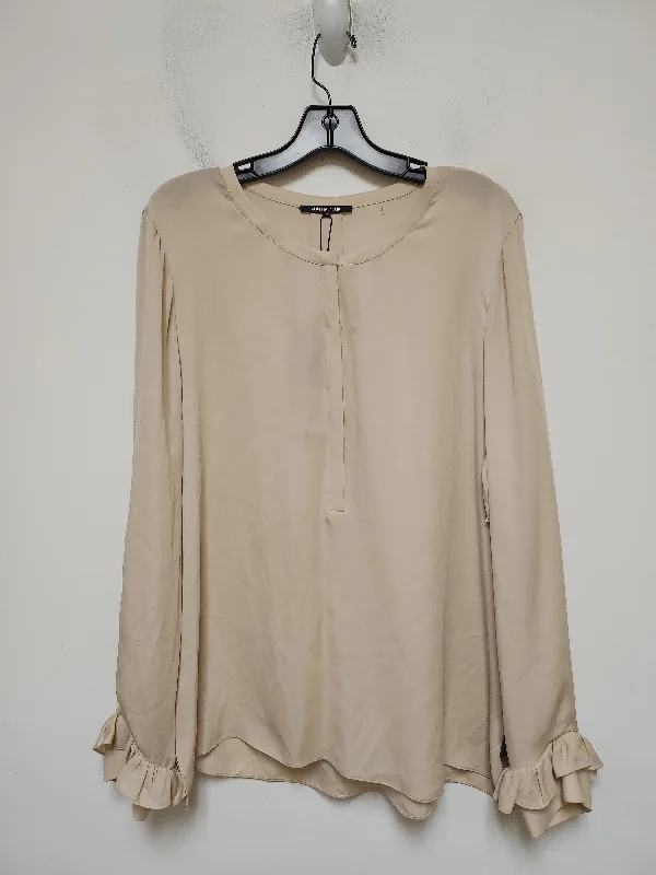 women's tops with sheer overlaysTop Long Sleeve By Clothes Mentor In Tan, Size: Xl