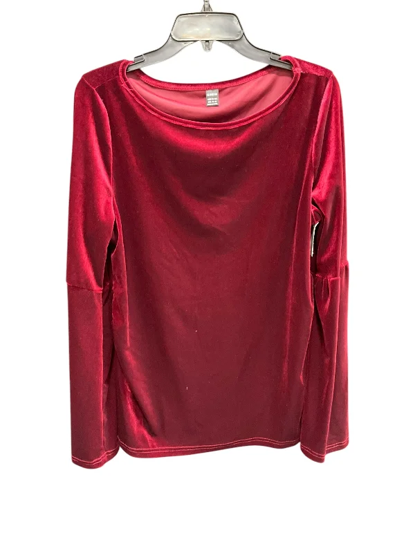 women's tops for those who love to dress up their casual looks with stylish topsTop Long Sleeve By Shein In Red, Size: Xxl