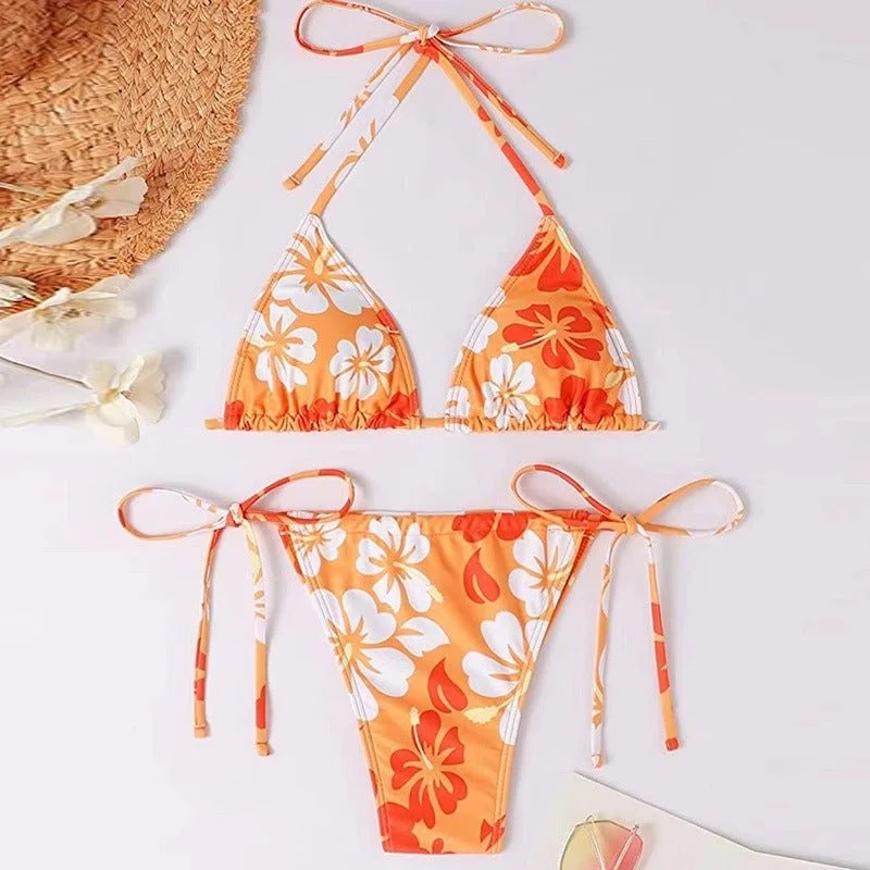 Scoop-Neck Female SwimwearLeona Two Piece Swimsuit Piece High Waist Bikini Swim Suit Set