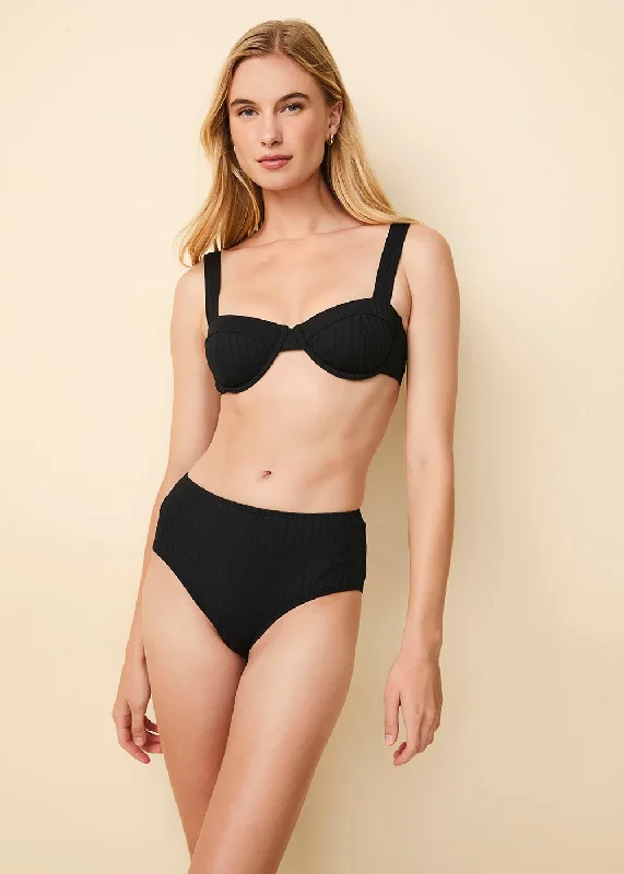 Sweetheart One-Piece FemaleLilo Ribbed Bikini Top Noir