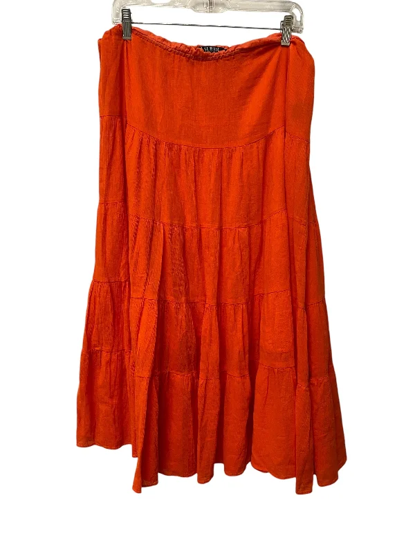 women's low-rise skirtsSkirt Maxi By Lauren By Ralph Lauren In Orange, Size: Petite L