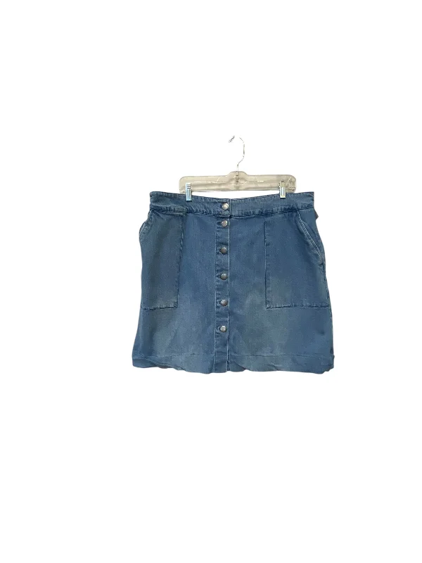 women's cool work skirtsSkirt Mini & Short By Ava & Viv In Blue Denim, Size: 1x