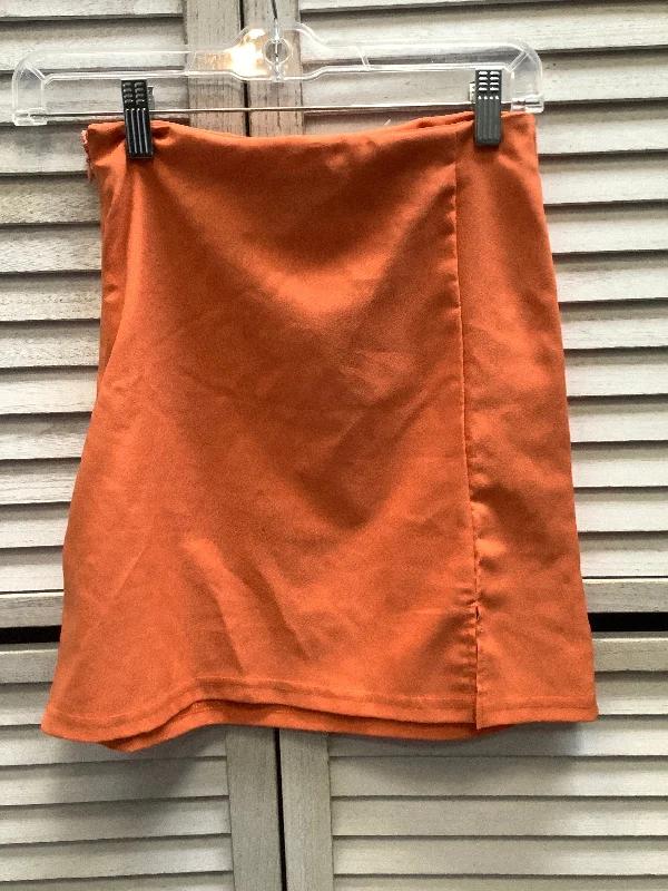 women's knitted mini skirts for casual wearSkirt Mini & Short By Shein In Orange, Size: S