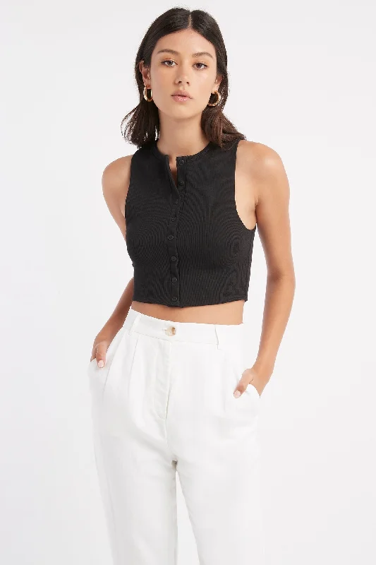 women's tops for fashion-forward individualsSophie Button Crop Top