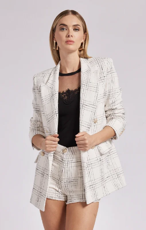 women's tops for smart casual looksTalan Tweed Blazer - White