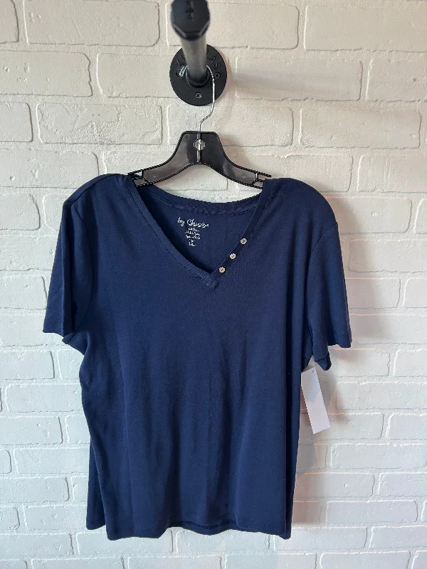 women's tops for those who want to stay on top of the latest fashion trends and wear pieces that are both stylish and on-trendTop Short Sleeve By Chicos In Blue, Size: Xl