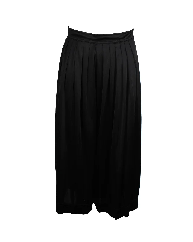 women's winter pantsCeline Pleated  Wide Leg Pants in Black Triacetate