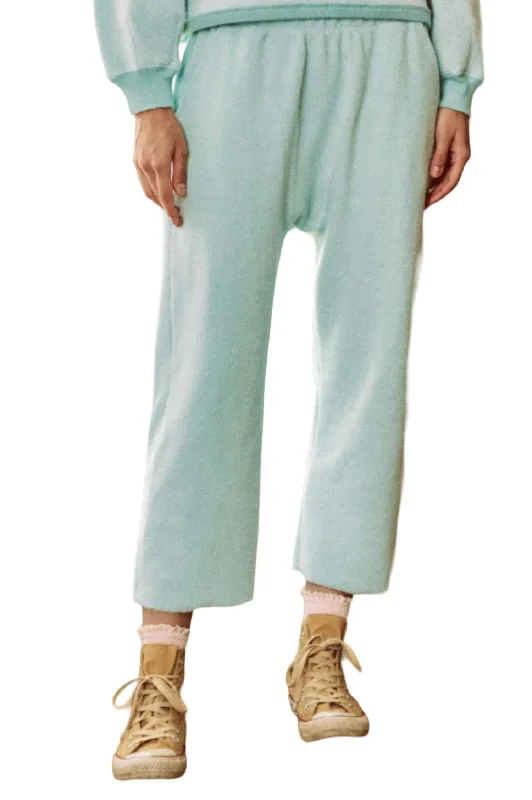 women's low-slung pantsFleece Pajama Sweatpant In Pale Aqua