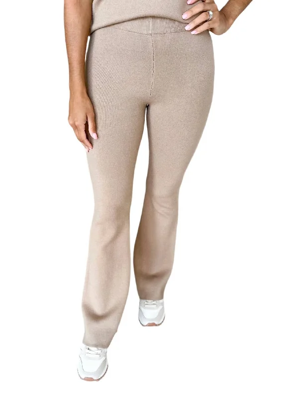 women's skinny pantsTatum Pull On Flare Leg Pants In Beige