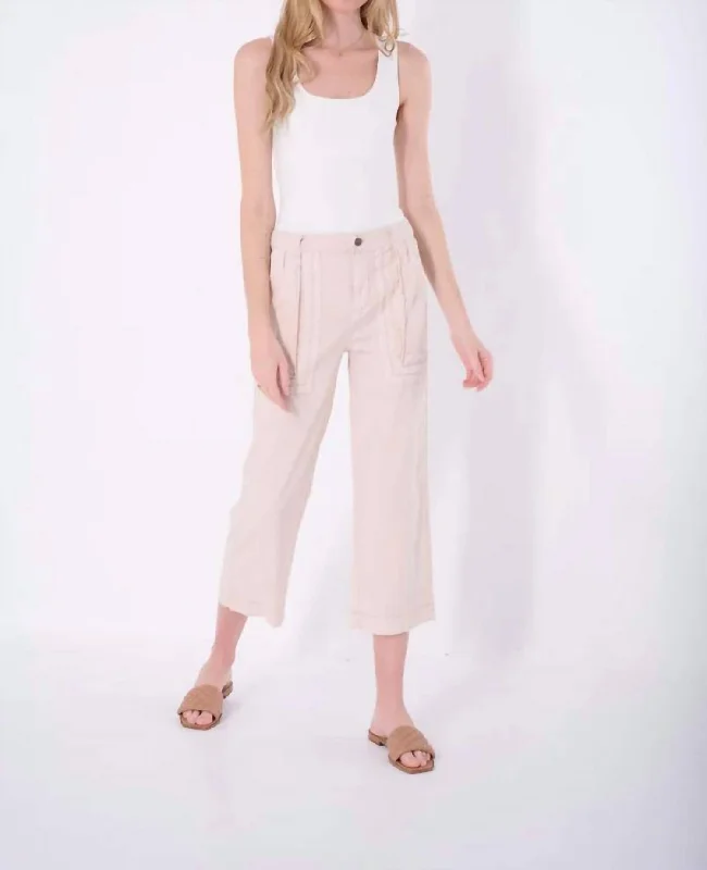 women's travel pantsTori Solid Crop Wide Pant In Blossom