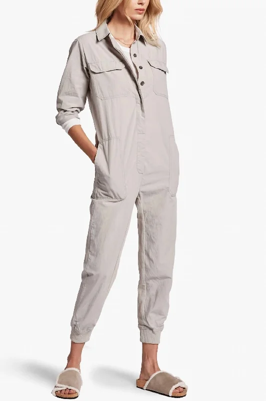 women's low-slung pantsUtility Jumpsuit In Grey Cloud