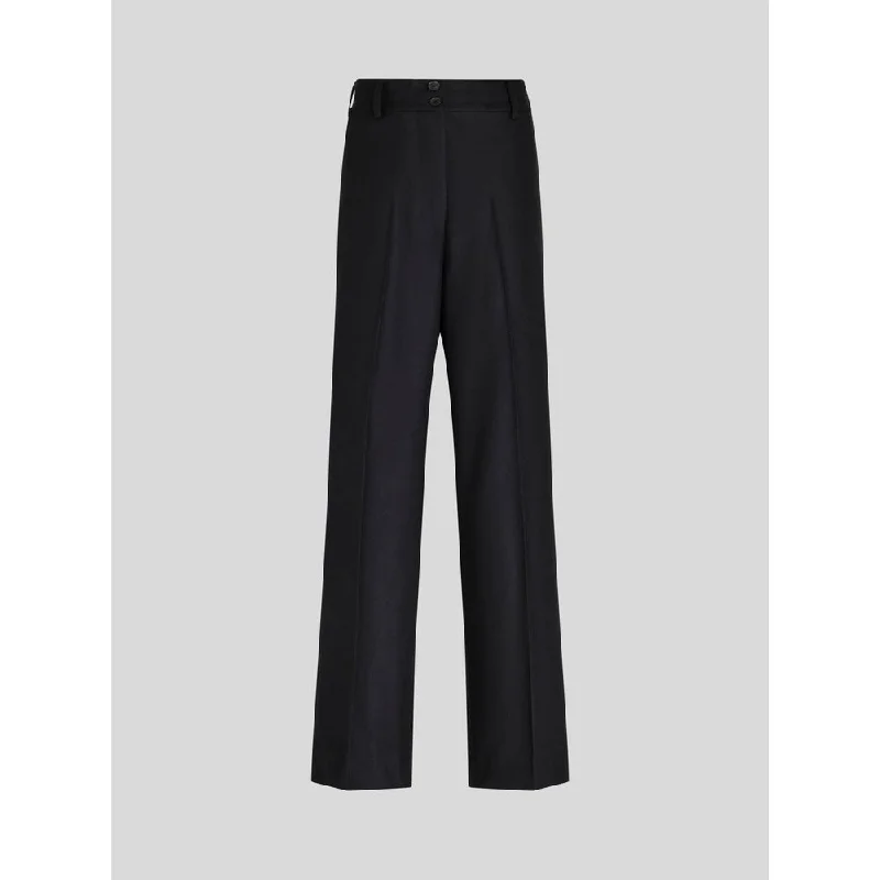 women's petite pantsVIRGIN WOOL PALAZZO TROUSERS