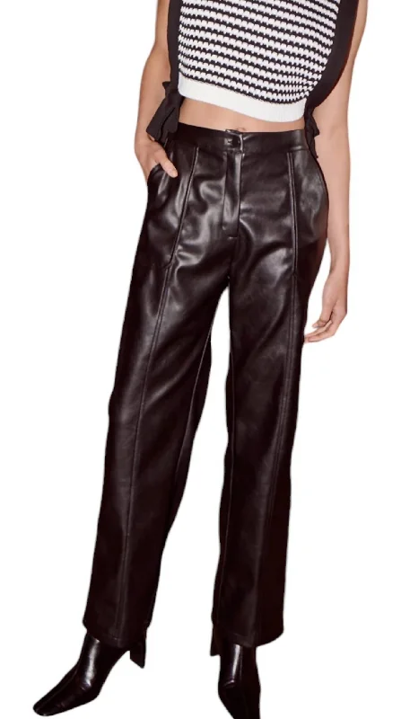 women's patched pantsWomen's Anders Faux Leather Pant In Blk