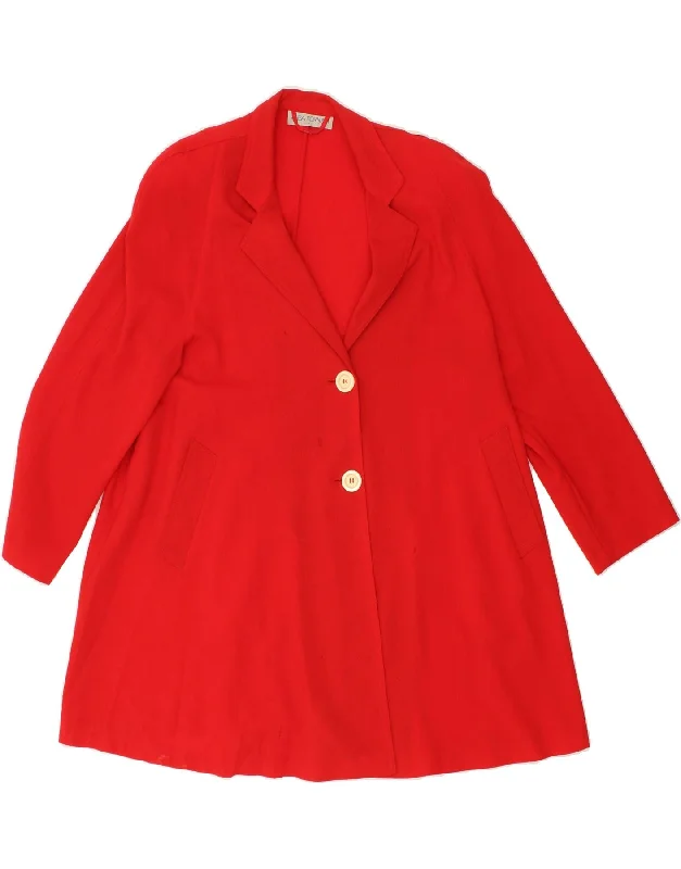 women's coats for hikingALBA FORNARI Womens Overcoat UK 16 Large Red Polyester