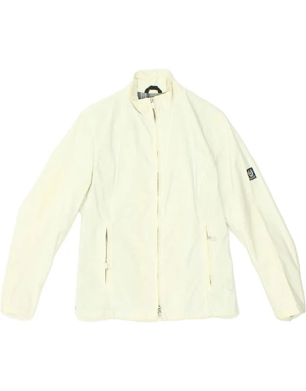 women's coats for winter sports enthusiastsBELSTAFF Womens Bomber Jacket IT 40 Small Off White Nylon