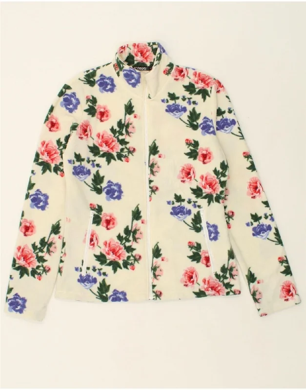 women's coats for smart casual looksBRUGI Womens Fleece Jacket UK 16 Large White Floral Polyester