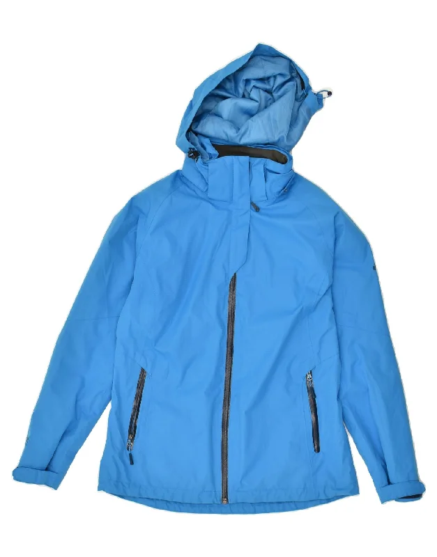 women's coats for cold weatherMCKINLEY Womens Hooded Rain Jacket UK 12 Medium Blue Polyester