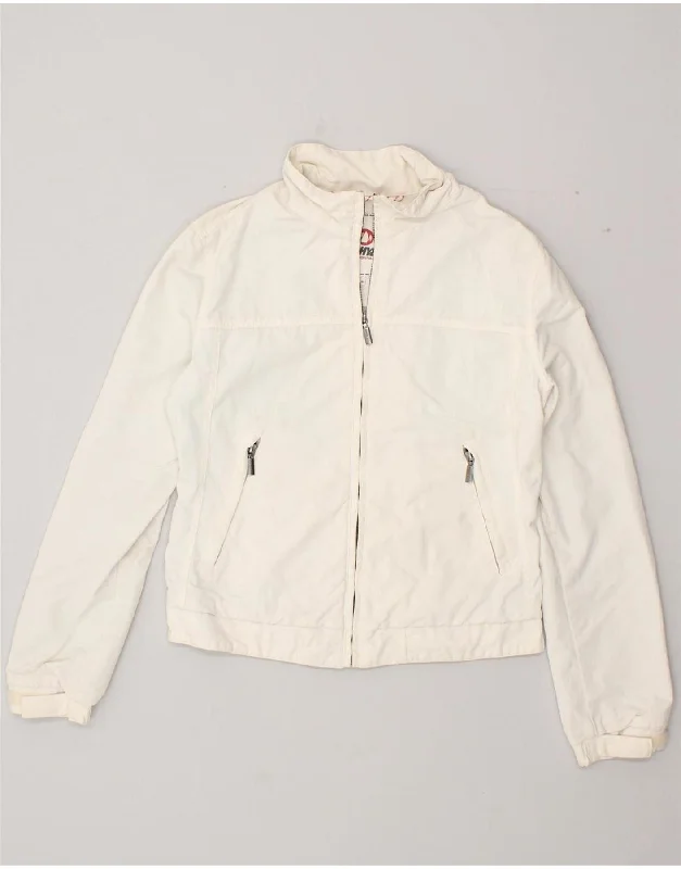 women's coats for business casual attireMURPHY & NYE Womens Bomber Jacket UK 10 Small White Nylon