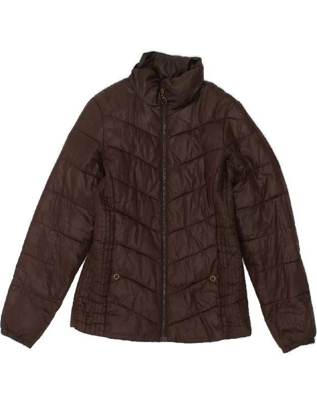 women's coats with pocketsPUMA Womens Padded Jacket UK 8 Small Brown