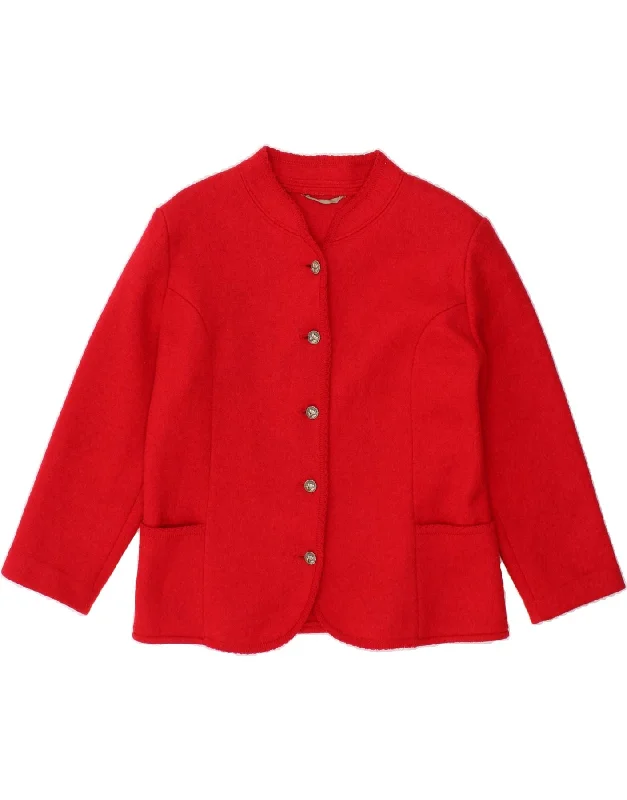 classic women's coatsVINTAGE Womens 5 Button Blazer Jacket UK 12 Medium Red Wool